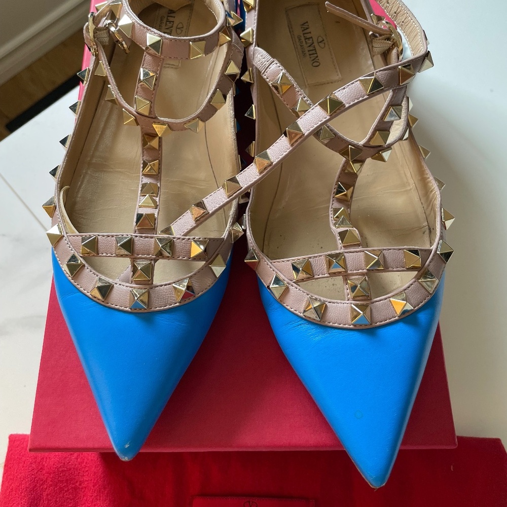 Valentino | Rockstud | T-strap Flat | 38